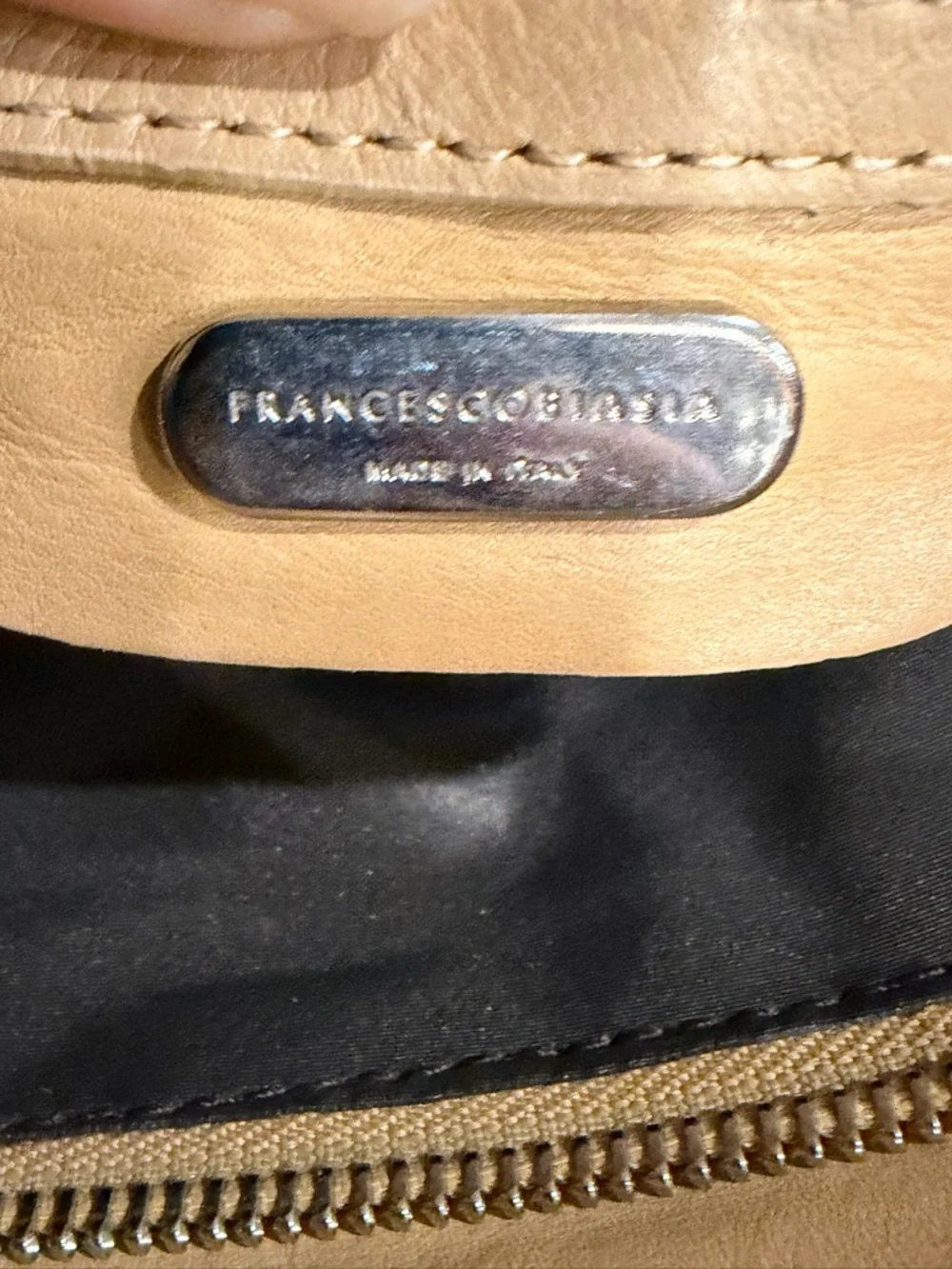 Francesco Biasia Tan Leather Tote bag made in Italy